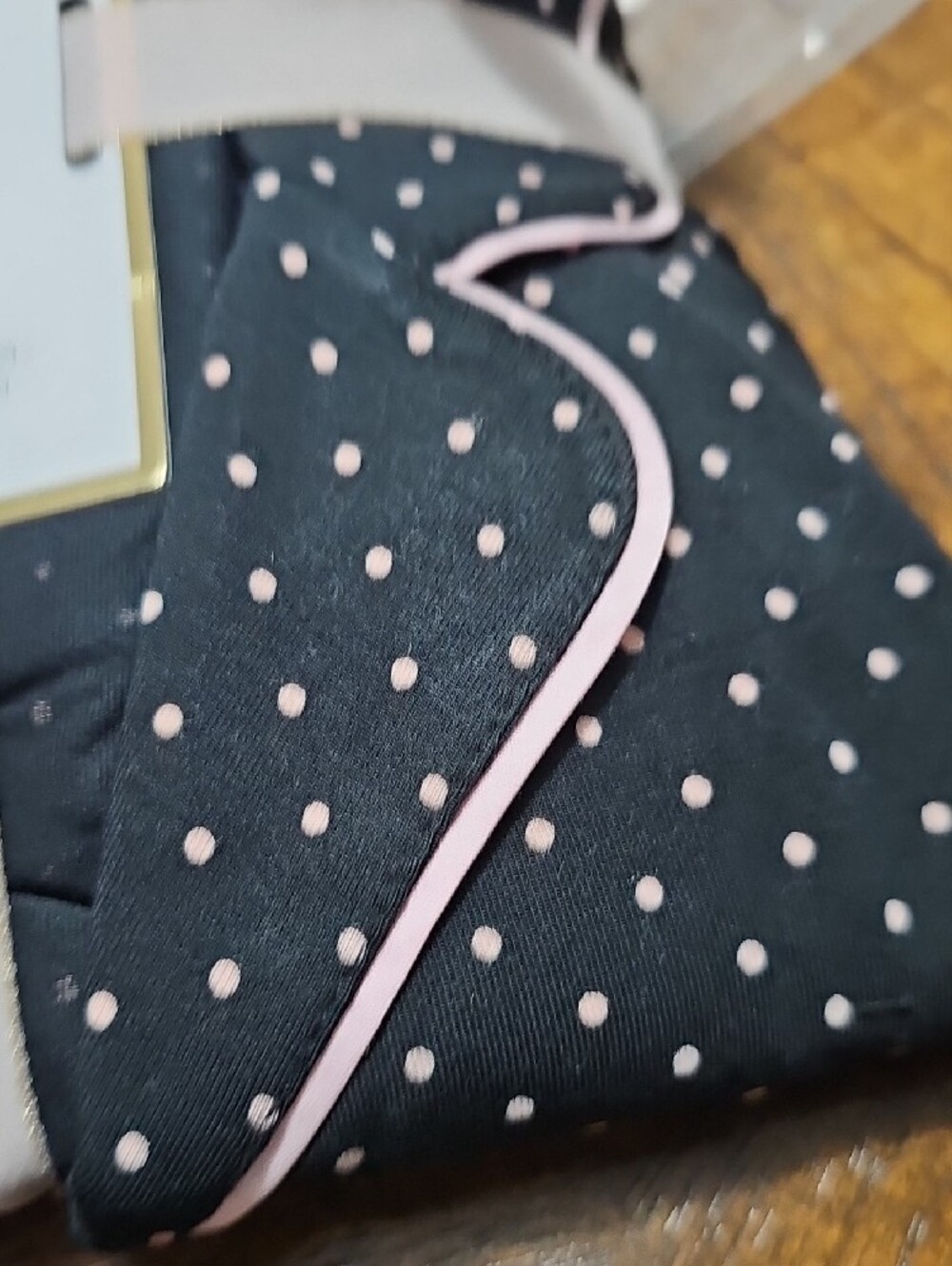 Victoria's Secret Black with Light Pink Polka Dot Short Pajama Set - Picture 3 of 6